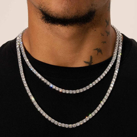 3-5mm Moissanite Tennis Necklace - VVS Diamonds