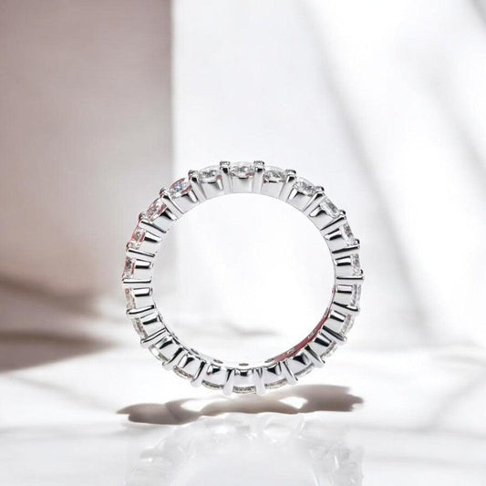 stunning sparkling eternity wedding ring, eternity engagement ring for women with lab cultivated diamond