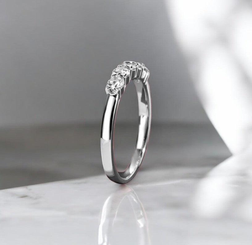 Sparkling stunning engagement ring with lab cultivated diamonds, made with 14 karat gold