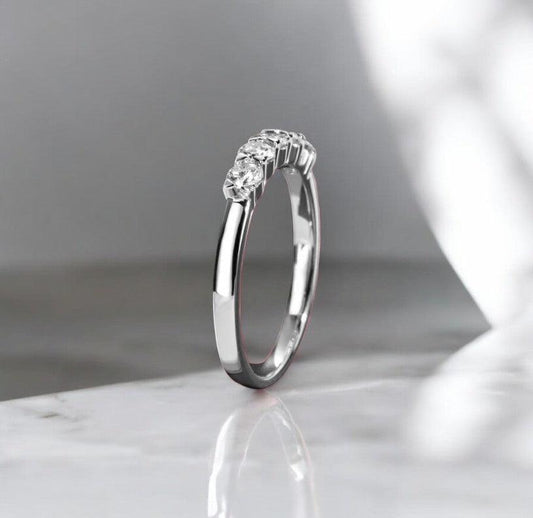 Sparkling stunning engagement ring with lab cultivated diamonds, made with 14 karat gold