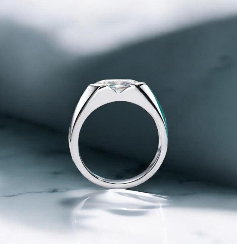 Marquise cut moissanite ring, 1 carat stone and 925 sterling silver, perfect for men and women